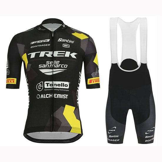 2019 Maillot Trek Selle San Marco Tirantes Mangas Cortas Negro Amarillo